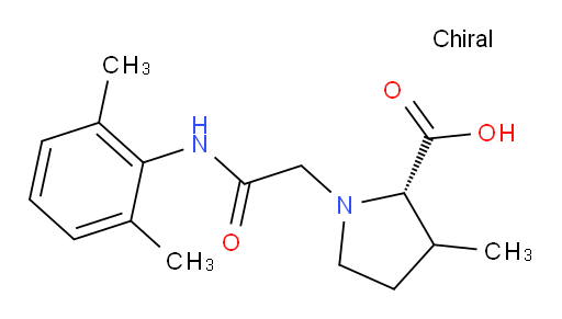(2S)-1-(2-((2,6-dimethylphenyl)amino)-2-oxoethyl)-3-methylpyrrolidine-2-carboxylic acid