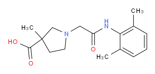 1-(2-((2,6-dimethylphenyl)amino)-2-oxoethyl)-3-methylpyrrolidine-3-carboxylic acid