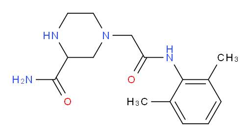 4-(2-((2,6-dimethylphenyl)amino)-2-oxoethyl)piperazine-2-carboxamide