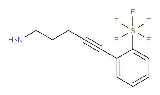 2-(5-aminopent-1-yn-1-yl)(pentafluoromercapto)benzene