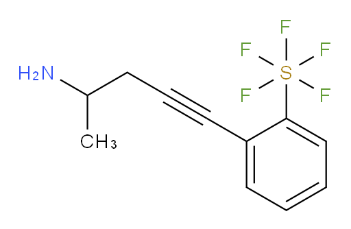 2-(4-aminopent-1-yn-1-yl)(pentafluoromercapto)benzene