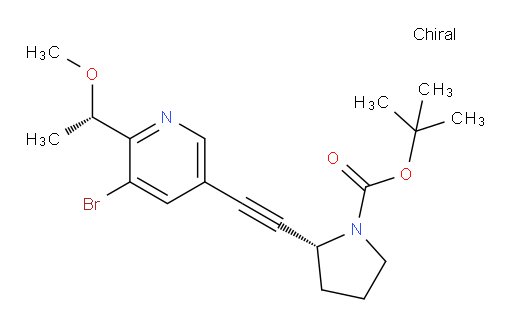 (R)-tert-butyl 2-((5-bromo-6-((S)-1-methoxyethyl)pyridin-3-yl)ethynyl)pyrrolidine-1-carboxylate