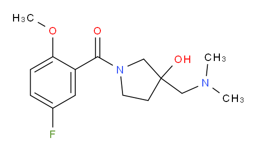(3-((dimethylamino)methyl)-3-hydroxypyrrolidin-1-yl)(5-fluoro-2-methoxyphenyl)methanone