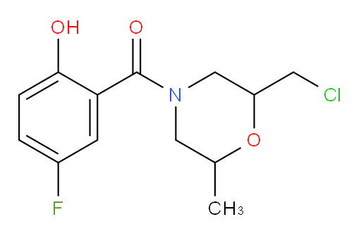 (2-(chloromethyl)-6-methylmorpholino)(5-fluoro-2-hydroxyphenyl)methanone