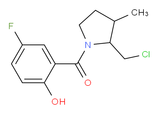 (2-(chloromethyl)-3-methylpyrrolidin-1-yl)(5-fluoro-2-hydroxyphenyl)methanone