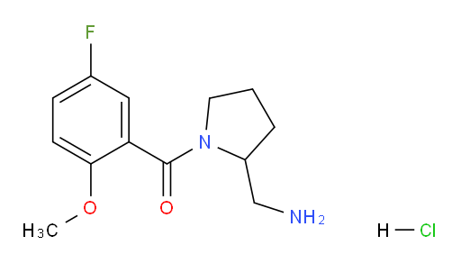 (2-(aminomethyl)pyrrolidin-1-yl)(5-fluoro-2-methoxyphenyl)methanone hydrochloride