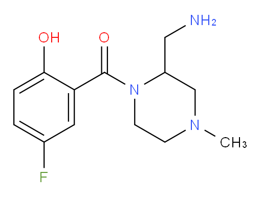 (2-(aminomethyl)-4-methylpiperazin-1-yl)(5-fluoro-2-hydroxyphenyl)methanone