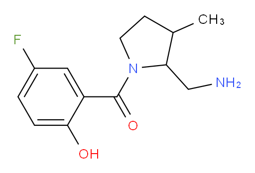 (2-(aminomethyl)-3-methylpyrrolidin-1-yl)(5-fluoro-2-hydroxyphenyl)methanone