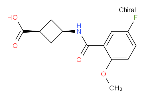 (1s,3s)-3-(5-fluoro-2-methoxybenzamido)cyclobutanecarboxylic acid