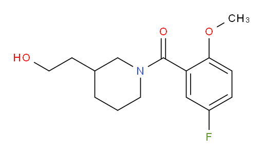 (5-fluoro-2-methoxyphenyl)(3-(2-hydroxyethyl)piperidin-1-yl)methanone