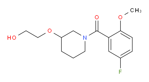 (5-fluoro-2-methoxyphenyl)(3-(2-hydroxyethoxy)piperidin-1-yl)methanone