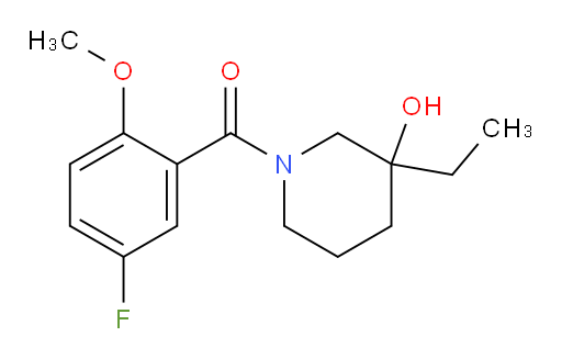 (3-ethyl-3-hydroxypiperidin-1-yl)(5-fluoro-2-methoxyphenyl)methanone