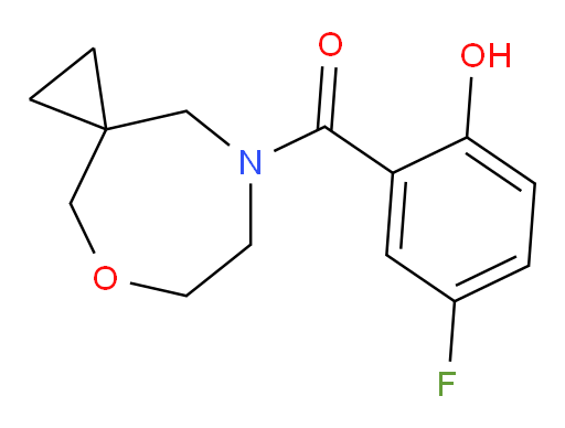(5-fluoro-2-hydroxyphenyl)(5-oxa-8-azaspiro[2.6]nonan-8-yl)methanone