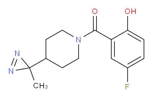 (5-fluoro-2-hydroxyphenyl)(4-(3-methyl-3H-diazirin-3-yl)piperidin-1-yl)methanone