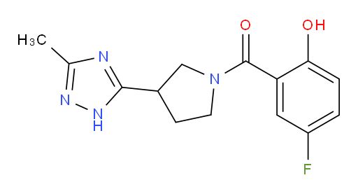(5-fluoro-2-hydroxyphenyl)(3-(3-methyl-1H-1,2,4-triazol-5-yl)pyrrolidin-1-yl)methanone