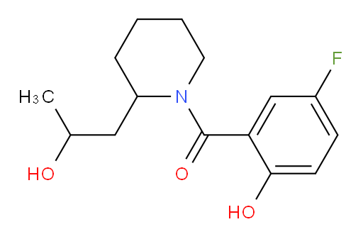 (5-fluoro-2-hydroxyphenyl)(2-(2-hydroxypropyl)piperidin-1-yl)methanone