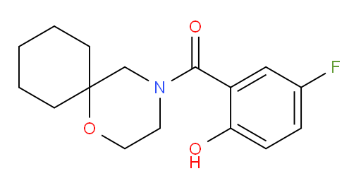 (5-fluoro-2-hydroxyphenyl)(1-oxa-4-azaspiro[5.5]undecan-4-yl)methanone