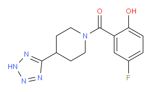 (4-(2H-tetrazol-5-yl)piperidin-1-yl)(5-fluoro-2-hydroxyphenyl)methanone