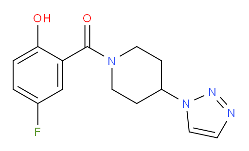 (4-(1H-1,2,3-triazol-1-yl)piperidin-1-yl)(5-fluoro-2-hydroxyphenyl)methanone