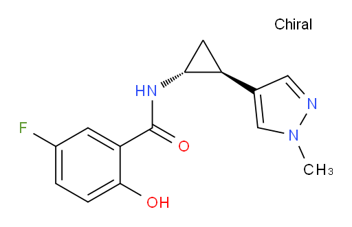 5-fluoro-2-hydroxy-N-((1R,2S)-2-(1-methyl-1H-pyrazol-4-yl)cyclopropyl)benzamide