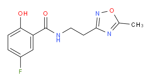 5-fluoro-2-hydroxy-N-(2-(5-methyl-1,2,4-oxadiazol-3-yl)ethyl)benzamide