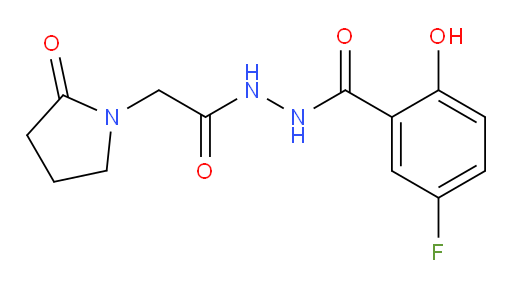 5-fluoro-2-hydroxy-N'-(2-(2-oxopyrrolidin-1-yl)acetyl)benzohydrazide
