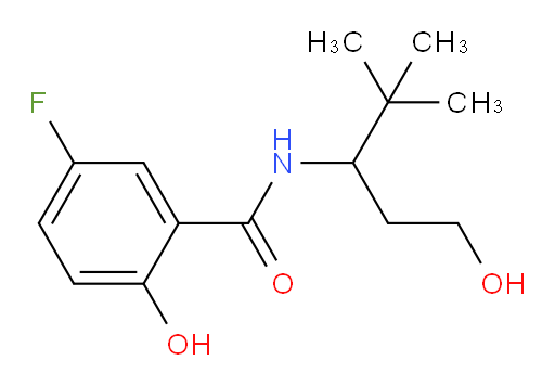 5-fluoro-2-hydroxy-N-(1-hydroxy-4,4-dimethylpentan-3-yl)benzamide