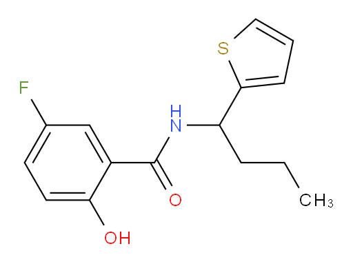 5-fluoro-2-hydroxy-N-(1-(thiophen-2-yl)butyl)benzamide