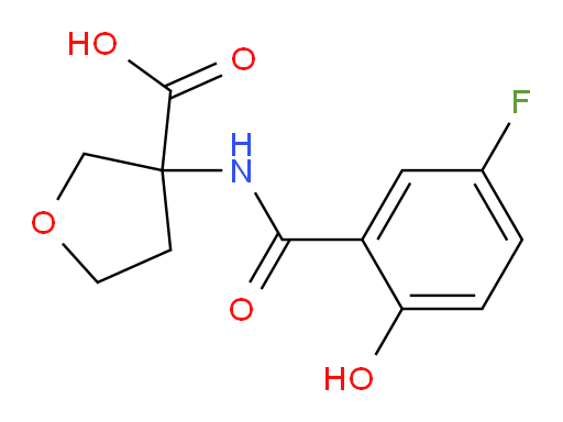 3-(5-fluoro-2-hydroxybenzamido)tetrahydrofuran-3-carboxylic acid