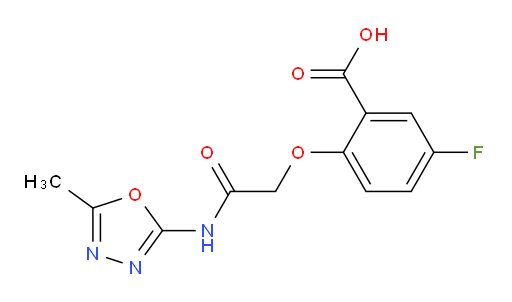 5-fluoro-2-(2-((5-methyl-1,3,4-oxadiazol-2-yl)amino)-2-oxoethoxy)benzoic acid