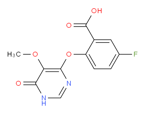 5-fluoro-2-((5-methoxy-6-oxo-1,6-dihydropyrimidin-4-yl)oxy)benzoic acid