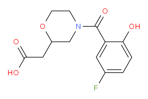 2-(4-(5-fluoro-2-hydroxybenzoyl)morpholin-2-yl)acetic acid