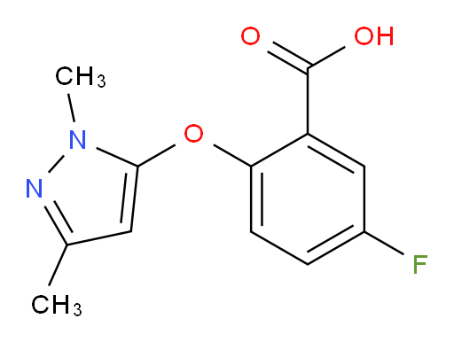 2-((1,3-dimethyl-1H-pyrazol-5-yl)oxy)-5-fluorobenzoic acid