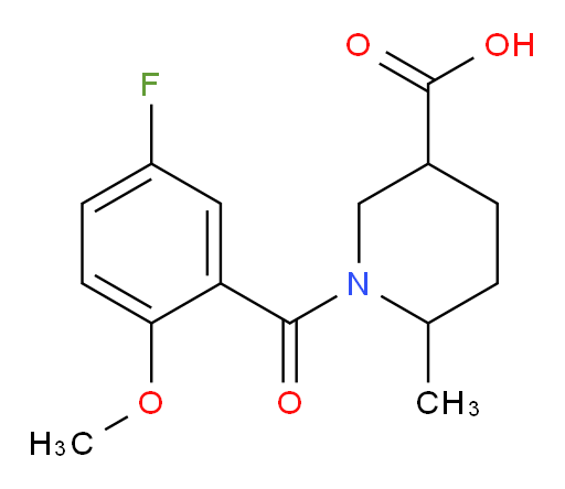 1-(5-fluoro-2-methoxybenzoyl)-6-methylpiperidine-3-carboxylic acid