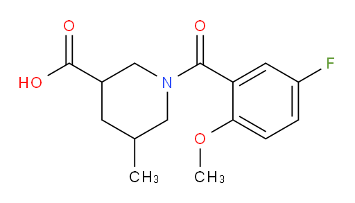 1-(5-fluoro-2-methoxybenzoyl)-5-methylpiperidine-3-carboxylic acid
