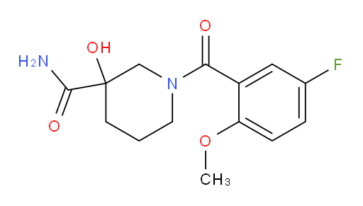 1-(5-fluoro-2-methoxybenzoyl)-3-hydroxypiperidine-3-carboxamide