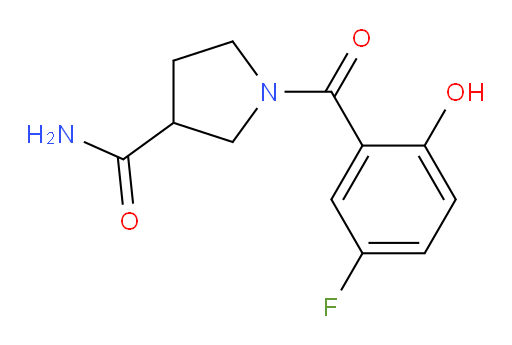 1-(5-fluoro-2-hydroxybenzoyl)pyrrolidine-3-carboxamide