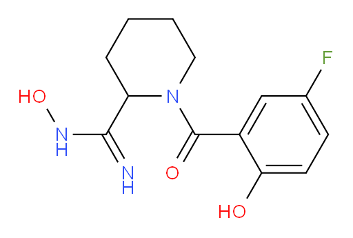 1-(5-fluoro-2-hydroxybenzoyl)-N-hydroxypiperidine-2-carboximidamide