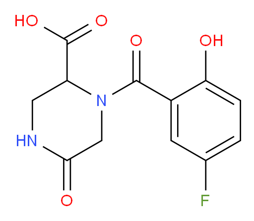 1-(5-fluoro-2-hydroxybenzoyl)-5-oxopiperazine-2-carboxylic acid