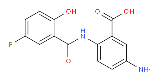 5-amino-2-(5-fluoro-2-hydroxybenzamido)benzoic acid