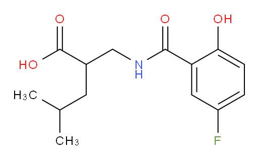 2-((5-fluoro-2-hydroxybenzamido)methyl)-4-methylpentanoic acid