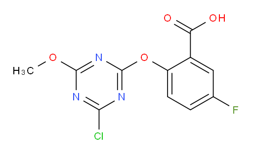 2-((4-chloro-6-methoxy-1,3,5-triazin-2-yl)oxy)-5-fluorobenzoic acid