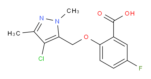 2-((4-chloro-1,3-dimethyl-1H-pyrazol-5-yl)methoxy)-5-fluorobenzoic acid