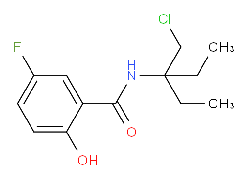 N-(3-(chloromethyl)pentan-3-yl)-5-fluoro-2-hydroxybenzamide