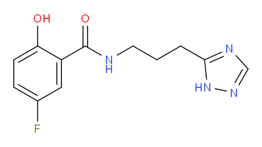 N-(3-(1H-1,2,4-triazol-5-yl)propyl)-5-fluoro-2-hydroxybenzamide