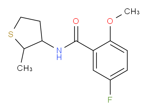 5-fluoro-2-methoxy-N-(2-methyltetrahydrothiophen-3-yl)benzamide