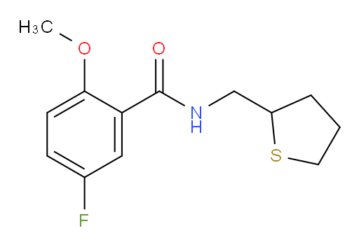 5-fluoro-2-methoxy-N-((tetrahydrothiophen-2-yl)methyl)benzamide