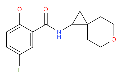 5-fluoro-2-hydroxy-N-(6-oxaspiro[2.5]octan-1-yl)benzamide