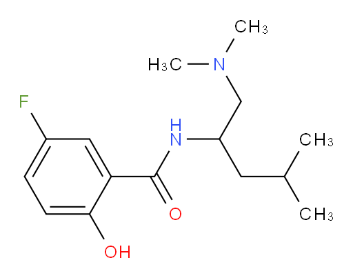 N-(1-(dimethylamino)-4-methylpentan-2-yl)-5-fluoro-2-hydroxybenzamide