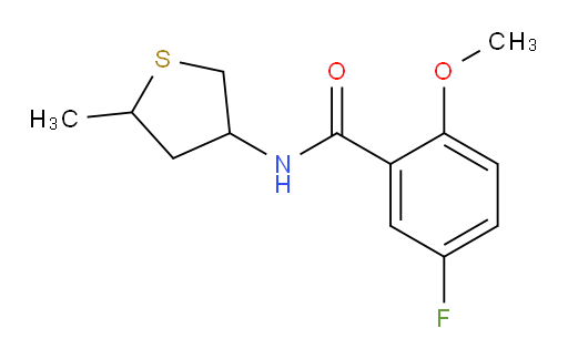 5-fluoro-2-methoxy-N-(5-methyltetrahydrothiophen-3-yl)benzamide